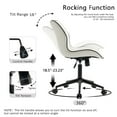 thumbnail image 5 of YOUNIKE Armless Office Chair, Faux Leather Desk Chair with Wheels, Upholstered Task Chair, High Back Swivel Rolling Chair, Height Adjustable, White, 5 of 14