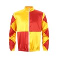 thumbnail image 5 of inlzdz Mens Halloween Satin Jackets Horse Racer Checkerboard Coats Yellow&Red 3XL, 5 of 7