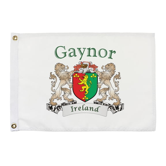 Gaynor Irish Coat of Arms Small White Flag - 16"x10.5" inches