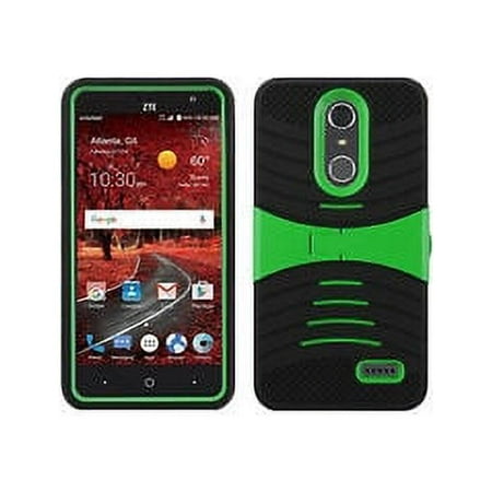 For ZTE Grand X 4 X4 Z956 Z957 Z957A / Blade Spark Z971 U-Stand Dual Hybrid with Kickstand Cell Phone Cover Case - U-Stand Black Green