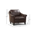 thumbnail image 2 of Hello Sofa Home Sienna Mid-Century Modern Top Grain Leather Armchair in Brown, 2 of 4
