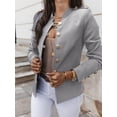 thumbnail image 2 of Chaqueta informal de manga larga con cuello redondo para mujer, prendas de vestir exteriores para oficina, moda de primavera y otoño, chaqueta lisa elegante, abrigo para mujer 2024, 2 of 2