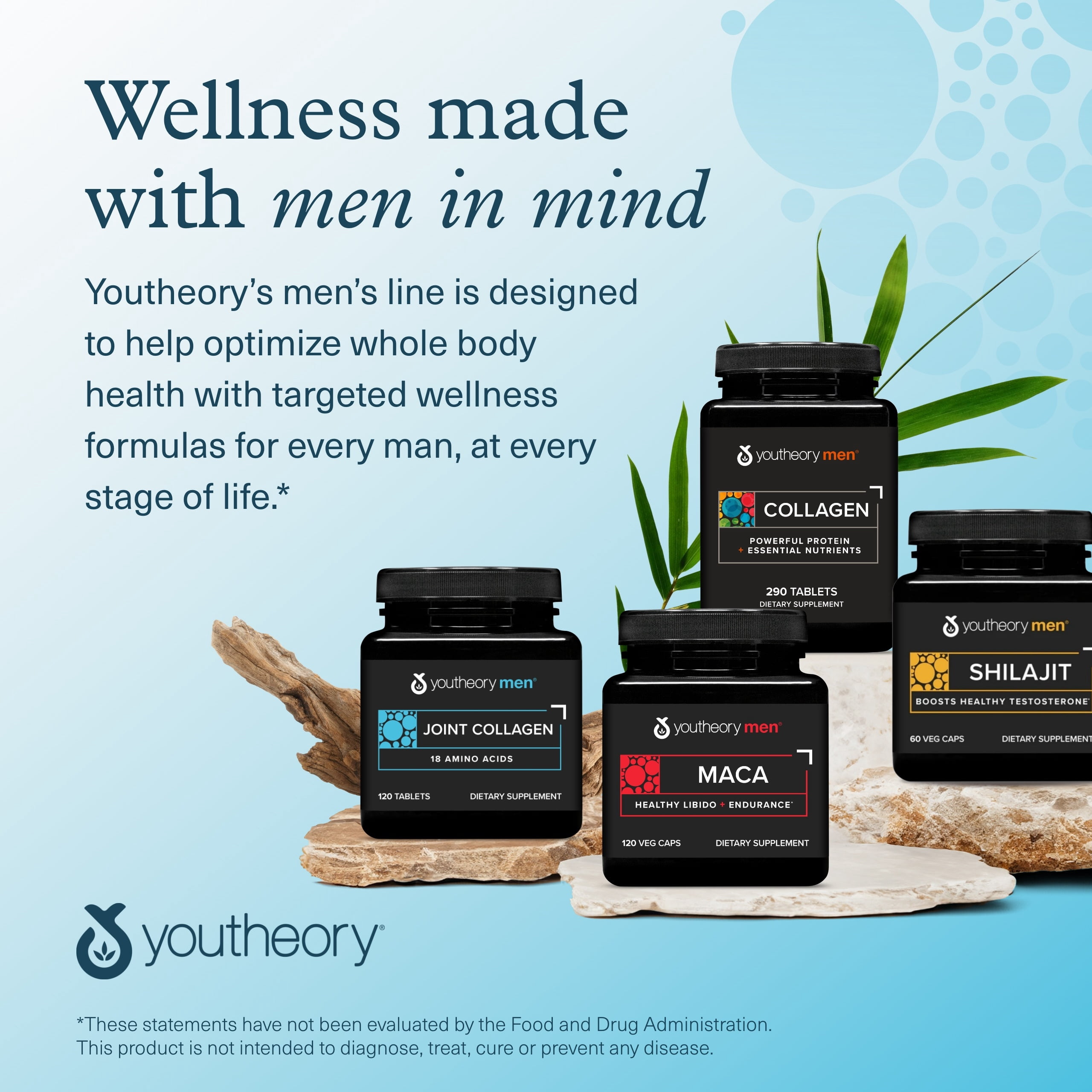 Youtheory Joint Collagen for Men Hydrolyzed Collagen + Plant Based Joint Blend, 120 Tablets