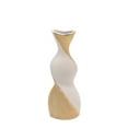 thumbnail image 1 of Sagebrook Home 16" Twisted Vase, White/Gold, 1 of 1