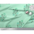 thumbnail image 2 of Soimoi Cotton Voile Fabric Leaves & Floral Block Printed Fabric 1 Yard 42 Inch Wide, 2 of 3