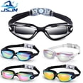 thumbnail image 2 of JSJM-Gafas de natación profesionales para hombres y mujeres, lentes de protección UV antiniebla, resistentes al agua, ajustables, de silicona, novedad, 2 of 4