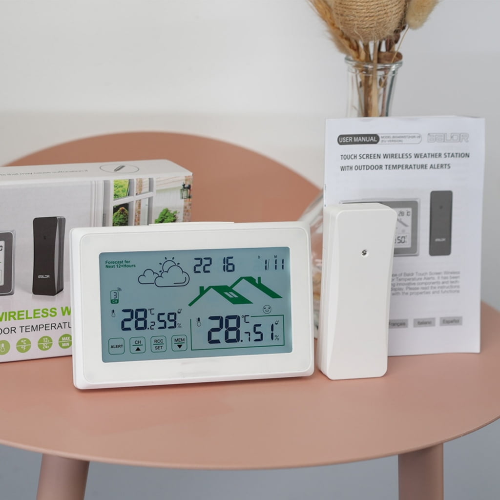 Programmable Intelligent Touch Display Temperature Humidity Monitor With Low Battery Warning & Historical Data Tracking