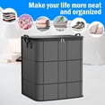 thumbnail image 3 of 5 PCS 140 L Foldable Wardrobe Storage Bag, Large Capacity Storage Box, Household Double Zipper with Handle Clothing and Quilt Organizer Bag, Suitable for Moving, Travel, Storage Basket, 3 of 7