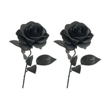 SLYNSHome Halloween Artificial Flowers Black Roses,Fake Silk Flower Long Stem for Halloween Home Vase Wedding Party Decorations