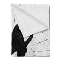 thumbnail image 2 of Mermaid Soft Flannel Fleece Throw Blanket, Monochrome Art Lets Be Mermaids Words Typography on Silhouette, Cozy Plush for Indoor and Outdoor Use, 60" x 80", Charcoal Grey Pale Grey, by Ambesonne, 2 of 5