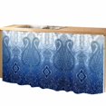 thumbnail image 2 of Blue Ombre Ethnic Cabinet Curtain 28"W x 51"L, Traditional Boho Romantic Dust-Proof Privacy Curtain for Closet Shelves Self Adhesive, Sink Skirt for Bathroom Vanity Kitchen Laundry Room, 2 of 9