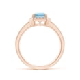 thumbnail image 2 of Angara Natural 1.35 Ct. Aquamarine with Diamond Halo Ring in 14K Rose Gold for Women (Ring Size: 3), 2 of 9