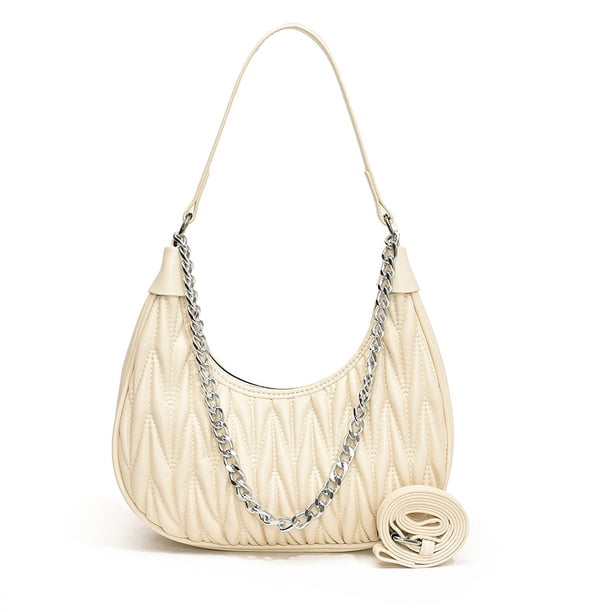 Bolso Bandolera Ndcxsfigh con Cadena Hombro Acolchado Piel Sintética Blanco