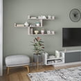 thumbnail image 2 of Ada Home Decor Furniture 47" 3 Tier Light Mocha Wilton Modern Wall Shelf, 2 of 7