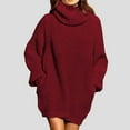 thumbnail image 3 of Mgmyaa Chandails pour Femmes Automne et Hiver Blouses Décontractées à Col Roulé Manches Longues, 3 of 3