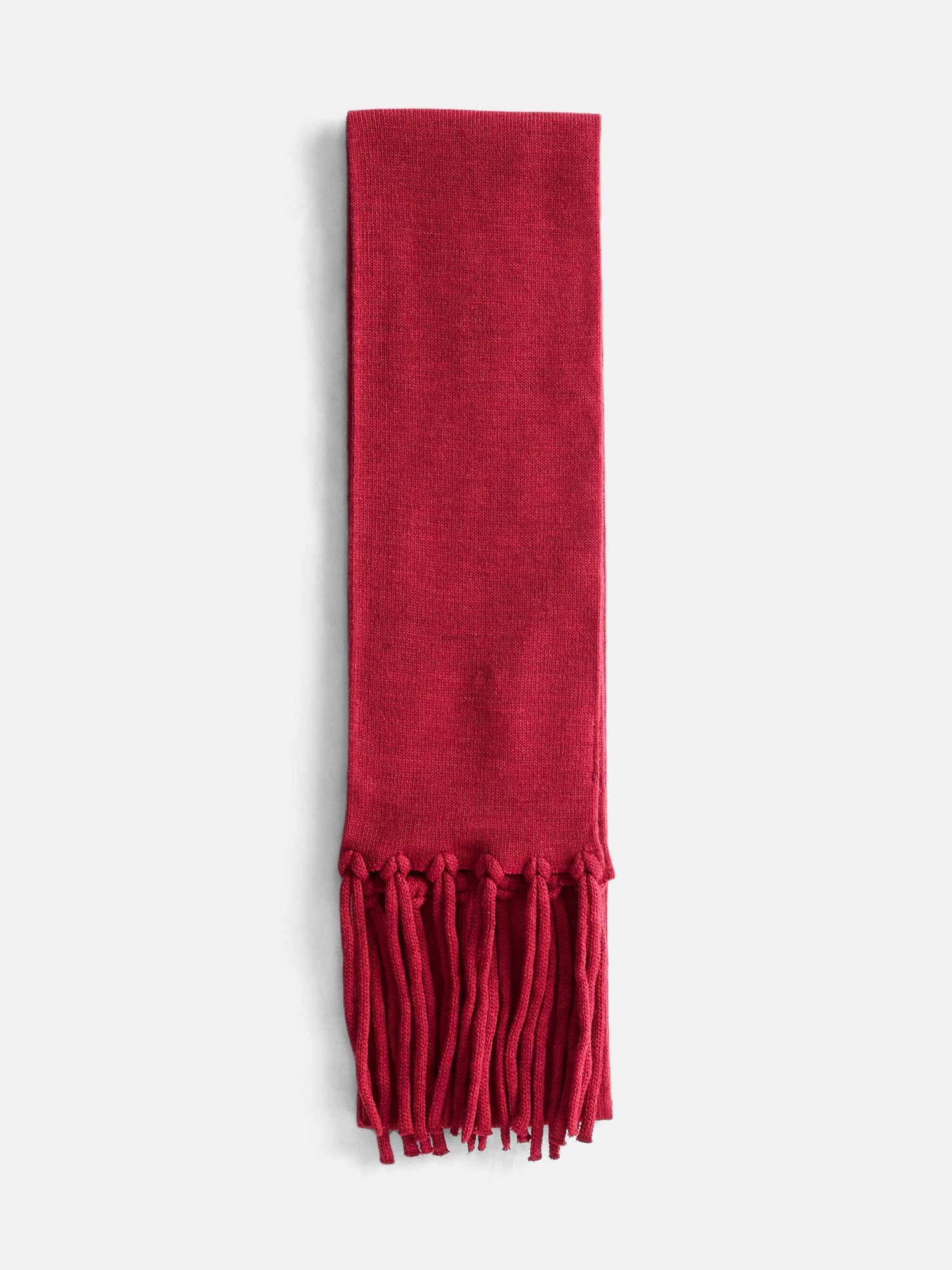 No Boundaries Women's Solid Scarf with Fringe, Red Candy