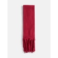 thumbnail image 2 of No Boundaries Women's Solid Scarf with Fringe, Red Candy, 2 of 4