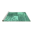 thumbnail image 2 of Ahgly Company Machine Washable Indoor Square Abstract Turquoise Blue Modern Area Rugs, 6' Square, 2 of 4
