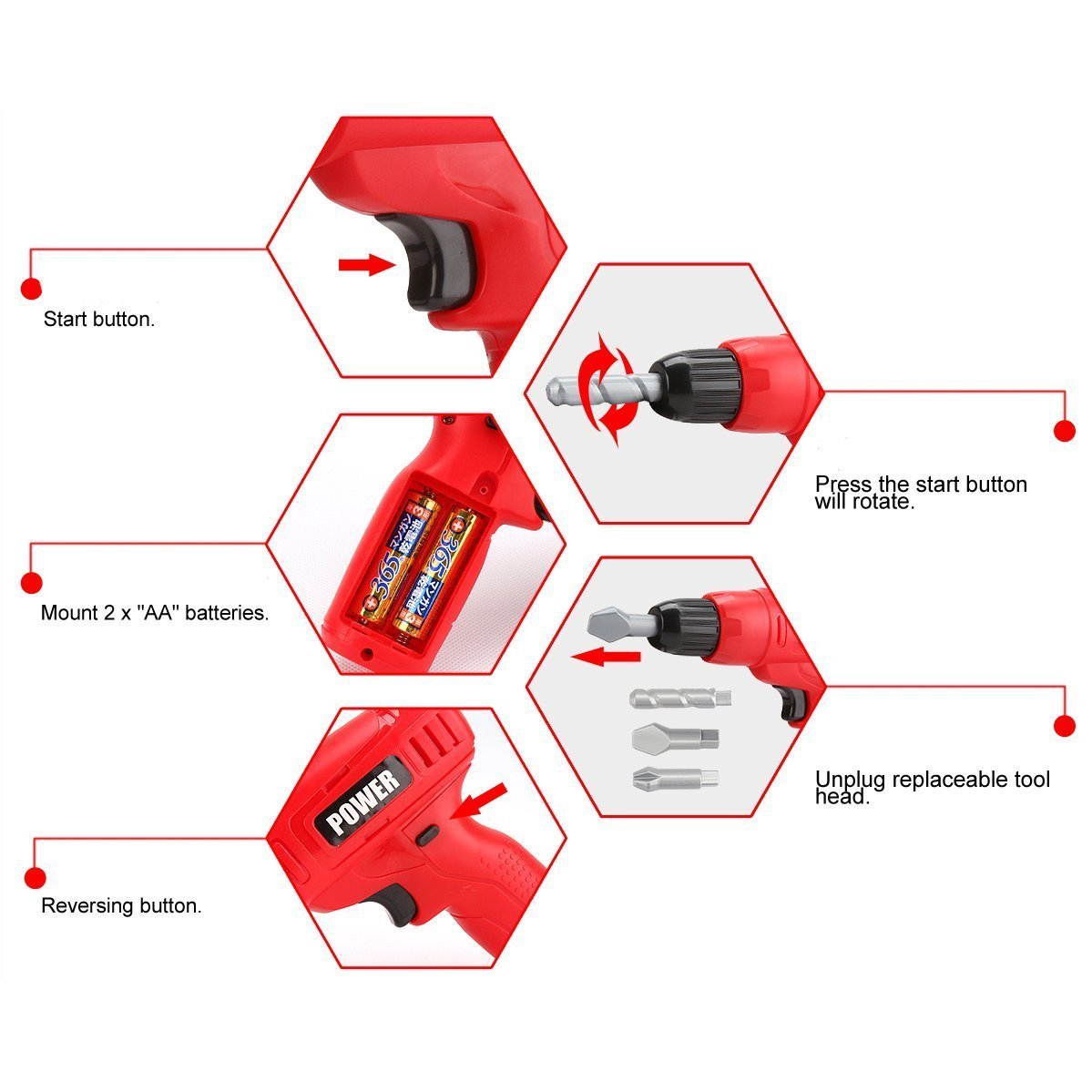 PlayWorld Toolbench Time! Power Tools Mini Toy Drill Set