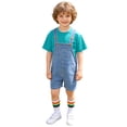 thumbnail image 7 of LRen Overalls for Girls Size 10-12 Summer Denim Shortsalls+ Solid Color Top+Socks 3Piece Set Loose Fit Cotton Daily Wear Stretchy Denim Rompers With Pockets, 7 of 7