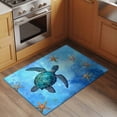 thumbnail image 3 of Rectangle Rug 2x3ft Area Rug, Retro Ocean Sea Turtle Starfish on Blue Area Rugs for Living Room Bedroom, Underwater World Floor Mat Non-Slip Non-Shedding Carpet Indoor Accent Rugs, 3 of 9