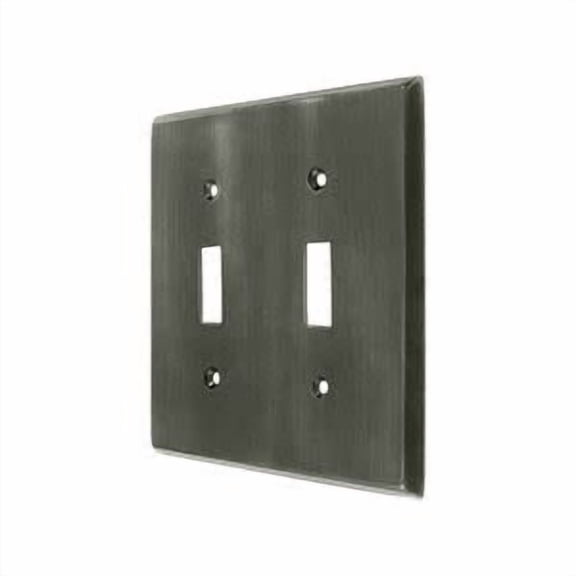 Deltana SWP4761U15A Switch Plate; Double Standard; Antique Nickel Finish