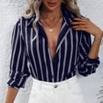 thumbnail image 6 of Sokhgu Women's Blouses Long Sleeve Shirts Striped Button Down Loose Fit Casual Tops, 6 of 9