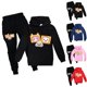 thumbnail image 3 of Conjunto de sudaderas con capucha y pantalones deportivos para niños y niñas - negro 150 cm, 3 of 3
