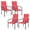 Red, variant on Vicllax Outdoor Patio Dining Chairs Stackable High Back Metal Frame with Textilene, Set of 2, Gray