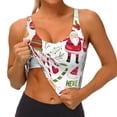 thumbnail image 3 of Pofeuu Snowflakes Santa Claus Print Sports Bra for Women Sexy Vest Yoga Running Gym Fitness Crop Bras Tops-Large, 3 of 8
