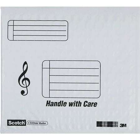 Scotch Plastic Bubble Mailer, CD/Disk Mailer