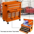 thumbnail image 3 of Tool Chest with 8 Drawer,High Capacity Rolling Tool Box Removable Tool Storage Cabinet with Locks,Rolling Tool Storage Cabinet with 4 Wheels for Garage and Warehouse (Orange), 3 of 7