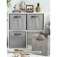 thumbnail image 6 of 13x13 Inches Storage Cube, Fabric Storage Bins with PU Handles, Collapsible Organizer Baskets for Closet, Gray, 4-Pack, 6 of 15