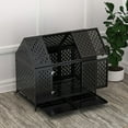 thumbnail image 4 of Pefilos 45" Heavy Duty Metal Dog Crate with 4 Universal Wheels, Dog Kennel for High Anxiety Large/Extra Dogs, Indoor Large Dog Cage, Black, 4 of 8