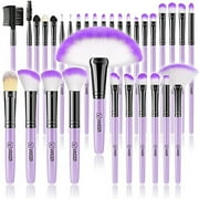 Make up Brushes, VANDER Professional 32pcs Makeup Brush Set, Makeup Brushes Set Foundation Blending Cosmetic Brush Set Kit,PurpleCosmetic bag not included