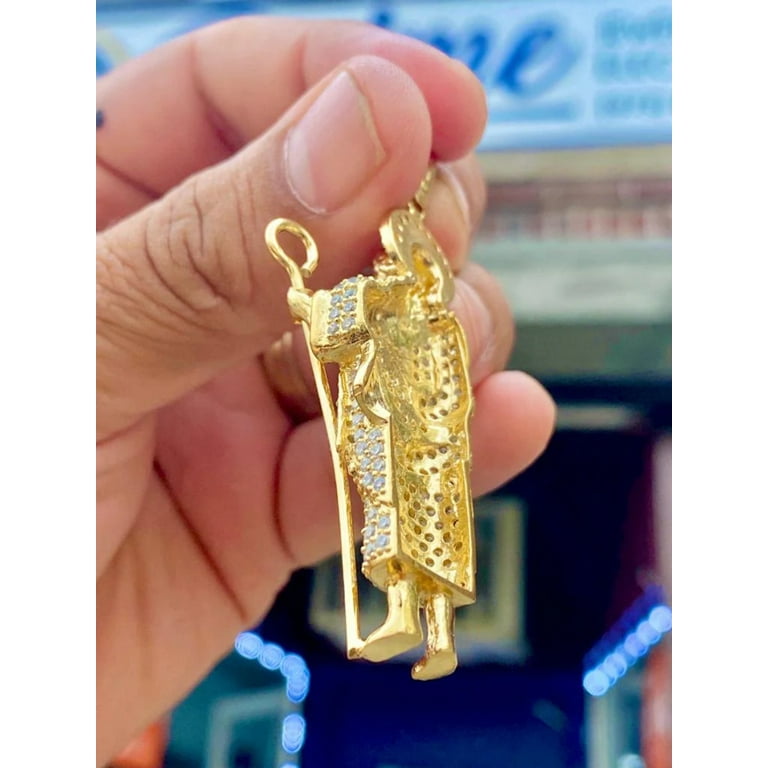 14K Gold Filled 3D San Judas Pendant 2