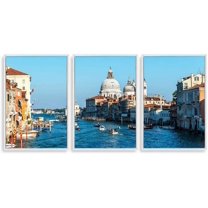 IDEA4WALL 3 Piece Framed Canvas Wall Art for Living Room, Bedroom Italy City Landscape Canvas Prints for Modern Home Decoration Ready to Hang