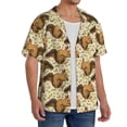 thumbnail image 2 of Gukieu Cute Squirrel with Green Leaves Print Men's Short-sleeved Shirts, Button-down Pocket Shirts, T-shirts, Beach Vacation Travel Summer Clothing-Large, 2 of 5