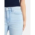 thumbnail image 5 of Time and Tru Women's High Rise Relaxed Straight Leg Jeans, 30" Inseam, Sizes 0-22, 5 of 6