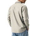 thumbnail image 6 of GrmtClth Mens Dress Shirts Long Sleeve Regular Fit Stretch Button Down Collar Wrinkle Free Solid Business Casual Tops Beige 3XL, 6 of 7