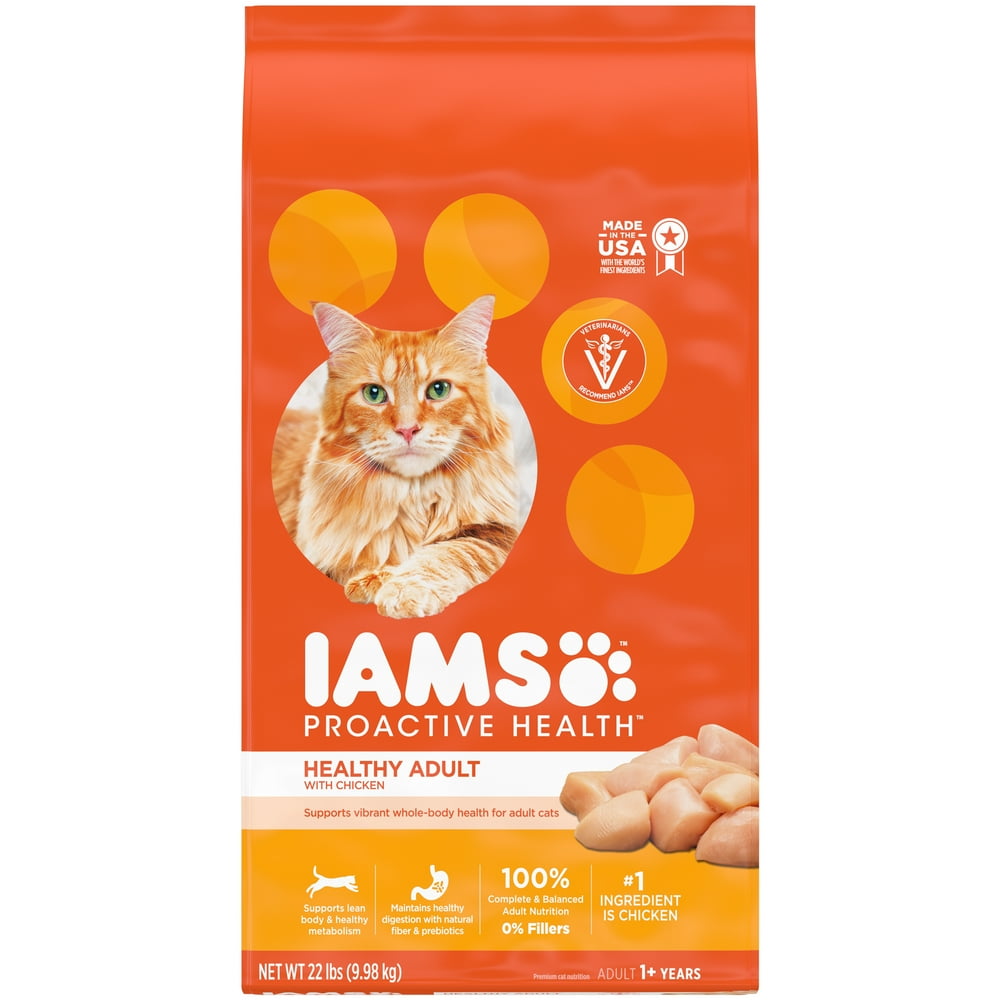 IAMS PROACTIVE HEALTH Healthy Adult Dry Cat Food with Chicken, 22 lb