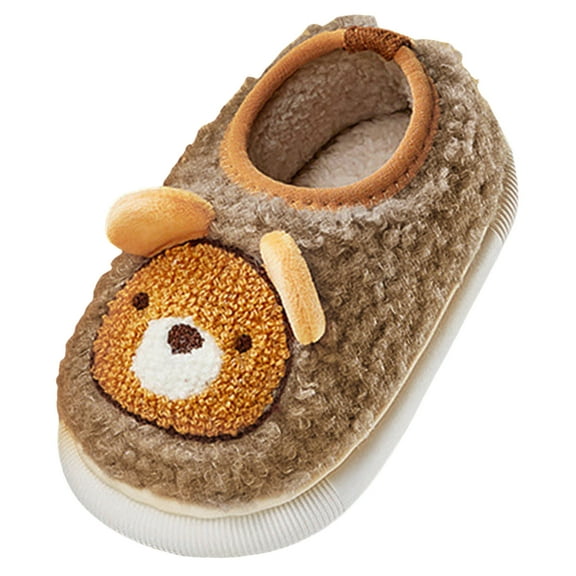 KEXE Kids Slippers Girls House Slippers For Kids Toddler Kids Slippers Cute Animal Cartoon Shoes Girls Boys Warm Winter Household Slippers 3.5-4 Years