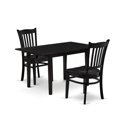 thumbnail image 2 of East West Furniture Norfolk 3-piece Dining Set with Slatted Back in Black, 2 of 6