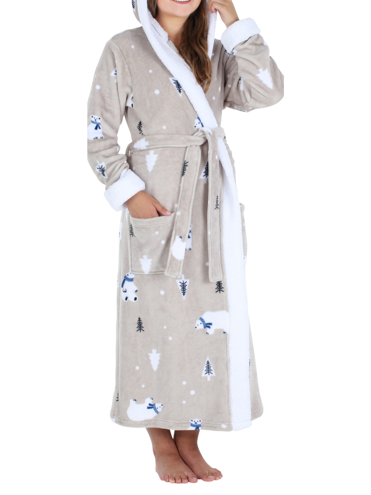 PajamaMania Women's Plush Fleece Long Bathrobes