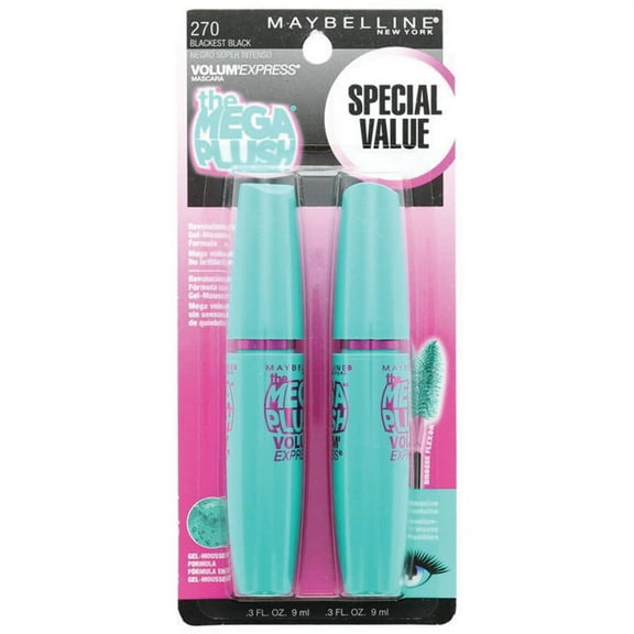 Maybelline Mega Plush Volum' Express Mascara, 2-Pack