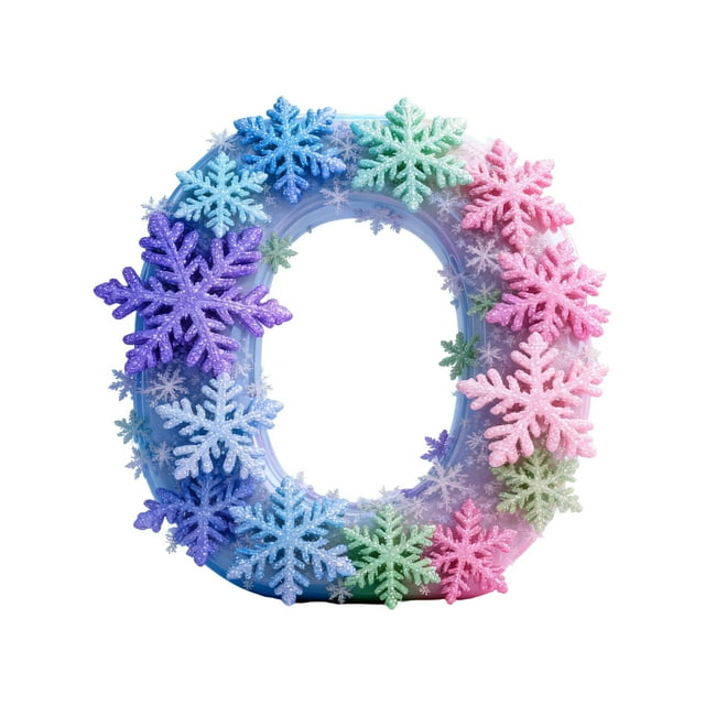 O Snowflake Series 2D Acrylic Backpack Car Pendant Decoration Ornament Alphabet Design O