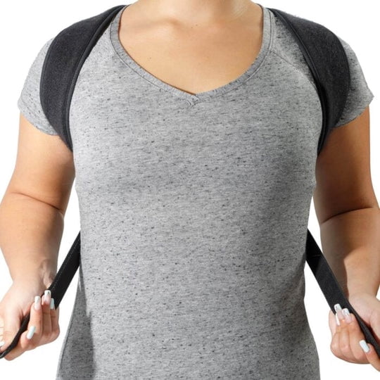 Movibrace Posture Corrector Back Support Brace, Adjustable Shoulder Support, Black (XL/XXL)