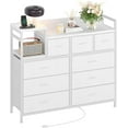 thumbnail image 3 of Jojoka TV Stand with Charging Station, Bedroom Dresser for Living Room TV Stand with 9 Drawers, White, 3 of 15