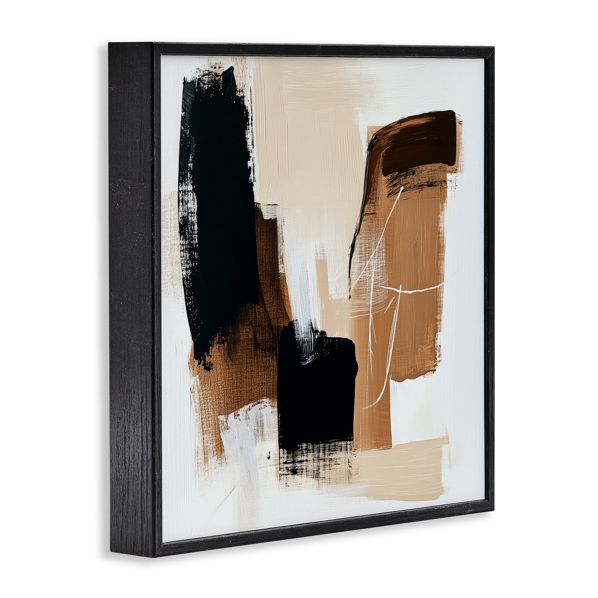 Stupell Industries Earthy Hues Neutral Balance Black Framed Giclee Art, design by Petal Prints Design