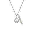 thumbnail image 2 of Delight Jewelry Silvertone Horseshoe with Clear Crystal Silvertone Forever Bar Charm Necklace, 23", 2 of 4
